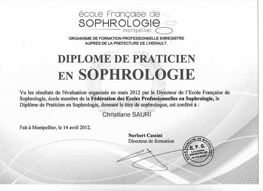 diplôme de sophrologue
